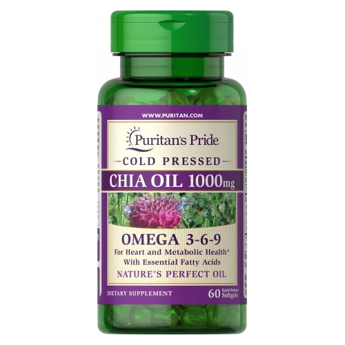 Omega 3-6-9 Chia Seed Oil 60 Rapid Release Softgels by Puritan's Pride