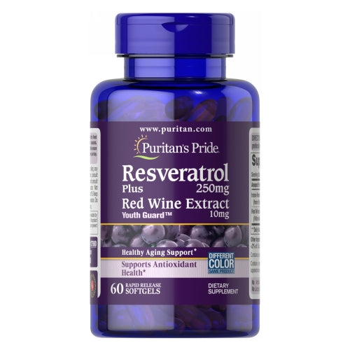 Resveratrol plus Red Wine Extract 60 Rapid Release Softgels by Puritan's Pride
