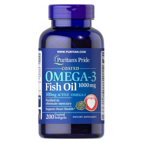 Omega-3 Fish Oil 200 Coated Softgels by Puritan's Pride