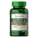 Flaxseed & Cod Liver Oil Omega 3, 6 & 9 100 Softgels by Puritan's Pride