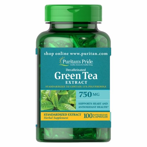 Decaffeinated Green Tea Standardized Extract 100 Capsules by Puritan's Pride