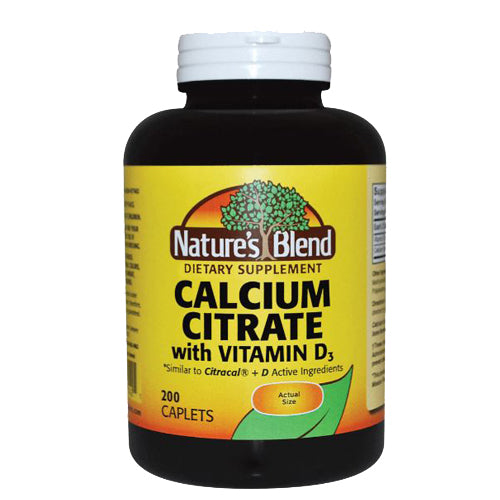 Calcium Citrate With D3 200 Caplets by Nature's Blend
