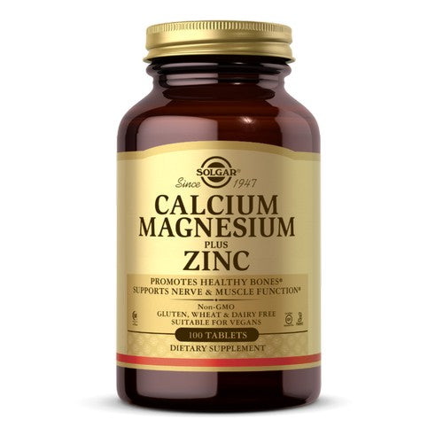 Solgar, Calcium Magnesium Plus Zinc Tablets, 100 Tabs