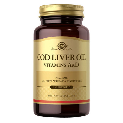 Solgar, Norwegian Cod Liver Oil Softgels (Vitamin A & D Supplement), 250 Soft Gels