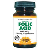 Folic Acid 100 Tabs by Country Life