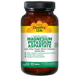 Country Life, Magnesium - Potassium Aspartate Target-Mins, 90 Tabs