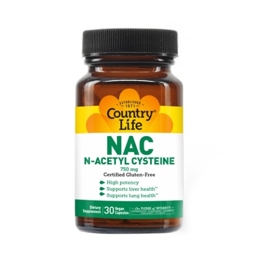 Country Life, NAC (N-Acetyl Cysteine), 750 MG, 30 Caps