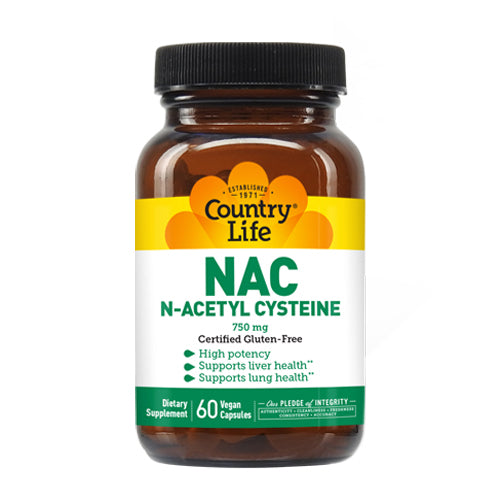 Country Life, NAC (N-Acetyl Cysteine), 750 MG, 60 Caps