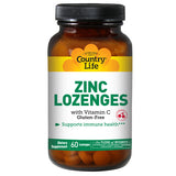 Country Life Zinc Lozenges + Vitamin C Cherry Flavor - 60 Lozenges 