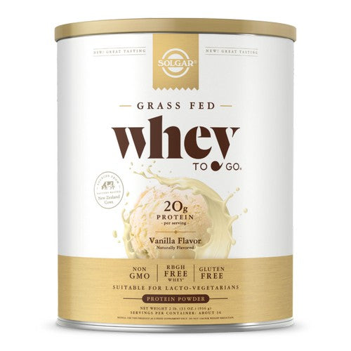 Whey To Go Protein Powder Natural Vanilla Flavor 32 oz by Solgar