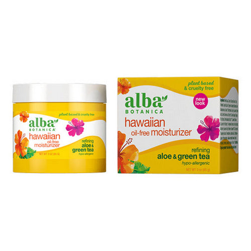 Alba Botanica, Hawaiian Aloe & Green Tea Oil-Free Moisturizer, 3 oz