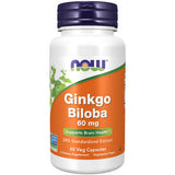 Now Foods, Ginkgo Biloba, 60 mg, 24% Standardized Extract, 60 Caps