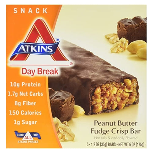 Atkins, Breakfast Bar, Peanut Butter, 5 bars
