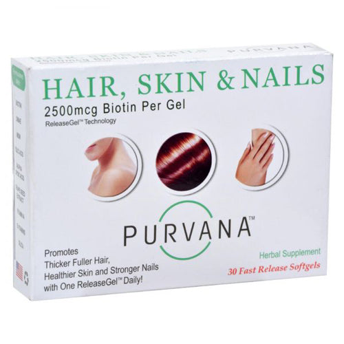 Purvana Hair Skin & Nails 30 Sgel By Wellgenix Health