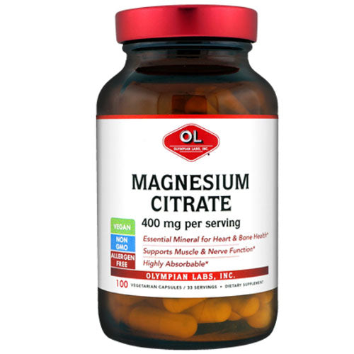 Olympian Labs, Magnesium Citrate, 400mg, 100 caps