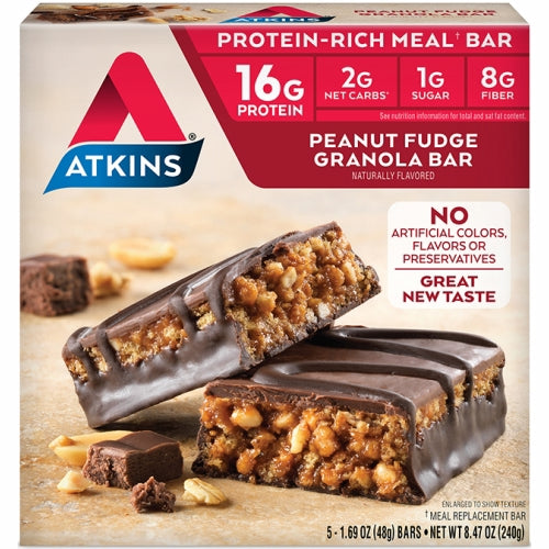 Advantage Bar Peanut Fudqe Granola 5 Pack By Atkins