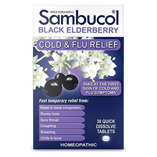 Sambucol, Sambucol Black Elderberry, Cold & Flu 30 Tabs