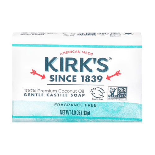 Kirk's Natural Products, Castile Bar Soap Fragrance Free, 4 Oz