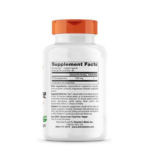 D-Phenylalanine 60 VCaps By Doctors Best