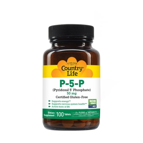 P-5-P Pyridoxal 5 Phosphate 50 mg, 100 tabs By Country Life