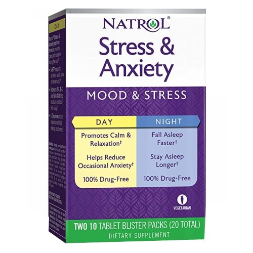 Stress & Anxiety Day & Nite Formulas 10+10 Tabs By Natrol