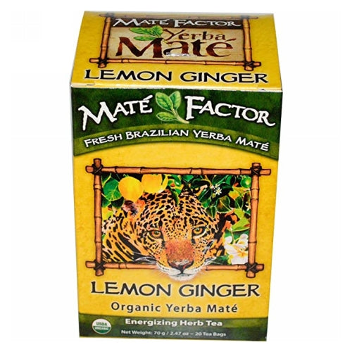 Organic Yerba Mate Tea Lemon Ginger, 20 Bag By The Mate Factor