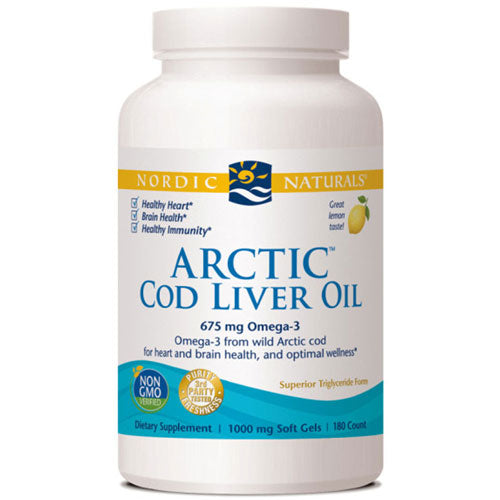 Arctic Cod Liver Oil Lemon 180 softgels by Nordic Naturals