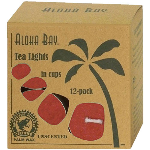 Aloha Bay, Candle Glass Tea, Light Red, 12/0.7 OZ