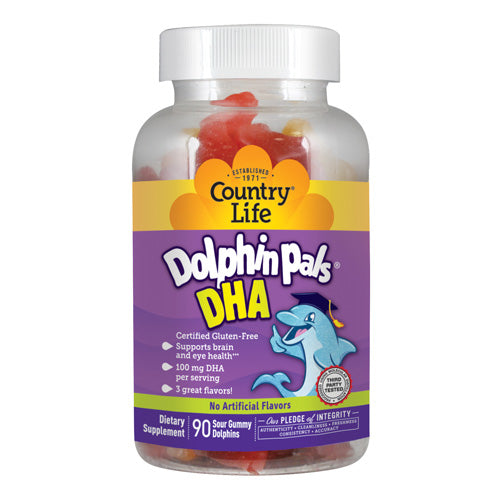 Country Life, Dolphin Pals DHA Gummies For Kids, 90 ct