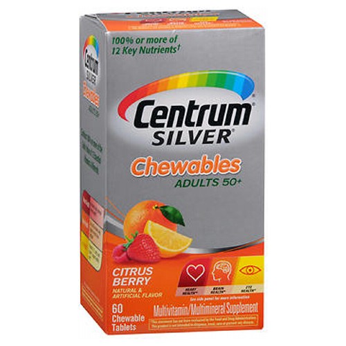 Centrum Silver Multivitamin And Mineral Supplements For Adults 50+ 60 Tabs By Centrum