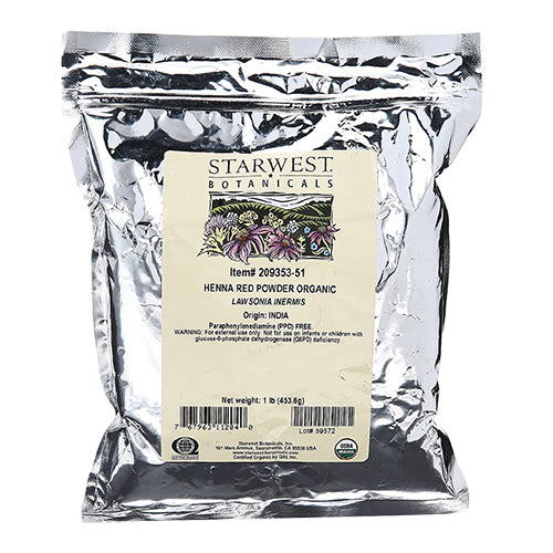 Starwest Botanicals, Organic Red Henna Leaf Powder, 1 lb