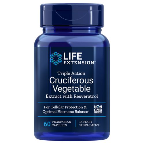 Life Extension, Triple Action Cruciferous Vegetable Extract, with Resveratrol 60 vcaps