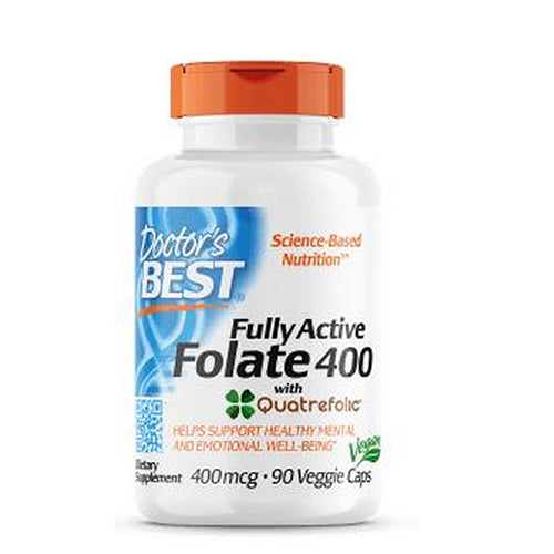 Doctors Best, Fully Active Folate with Quatrefolic, 400 mcg, 90 vcaps