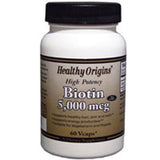 Healthy Origins, Biotin, 5,000 MG, 60 Veg Caps