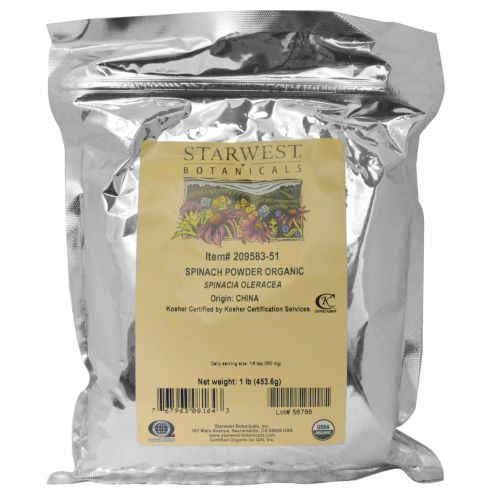 Organic Spinach Powder 1 lb By Starwest Botanicals