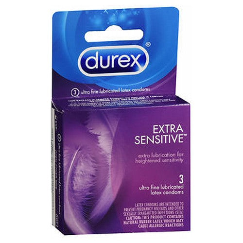 Durex Extra Sensitive Lubricated Latex Condoms 3 pack By Durex