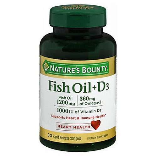 Nature's Bounty Omega 3 Plus D3 Fish Oil 90 caps By Nature's Bounty