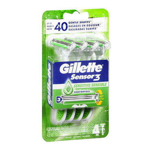 Gillette Sensor 3 Disposable Razors For Men 4 each By Gillette