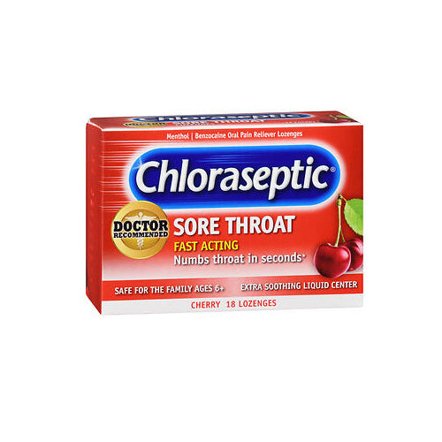 Med Tech Products, Chloraseptic Sore Throat Lozenges, Cherry 18 each