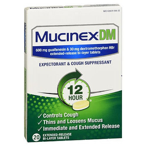 Mucinex Dm, Mucinex Dm Expectorant Cough Suppressant Extended Release, Count of 20