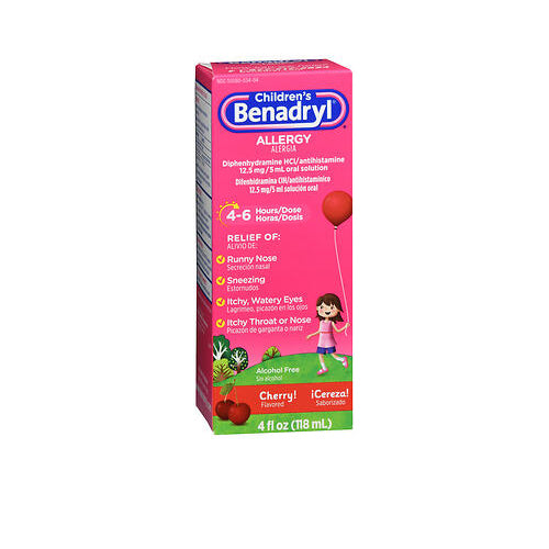 Benadryl, Benadryl Childrens Allergy Liquid, Cherry 4 oz