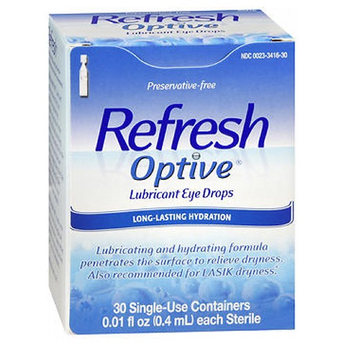 Refresh Optive Lubricant Eye Drops Single-Use Containers Count of 30 By Refresh