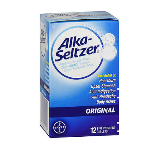 Bayer, Alka-Seltzer Original Effervescent Antacid Tablets, 12 tabs