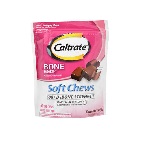 Caltrate Calcium And Vitamin D Supplement 600+D Chocolate Truffle 60 softchews By Caltrate