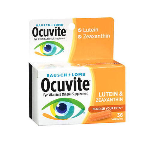 Bausch And Lomb Ocuvite Lutein Eye Vitamin And Mineral Supplement Capsules 36 caps By Bausch And Lomb