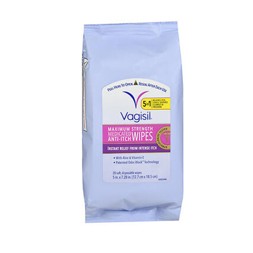 Vagisil Anti-Itch Medicated Wipes 20 each By Vagisil