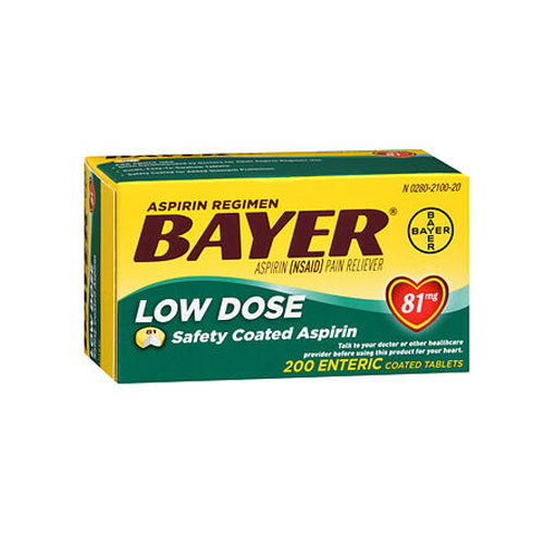 Bayer, Bayer Aspirin Regimen Low Dose Safety Coated, 81 mg, 200 tabs