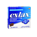 Novartis Consm Hlth Inc, Ex-Lax Chocolated Stimulant Laxative Pieces Regular Strength, 24 ct