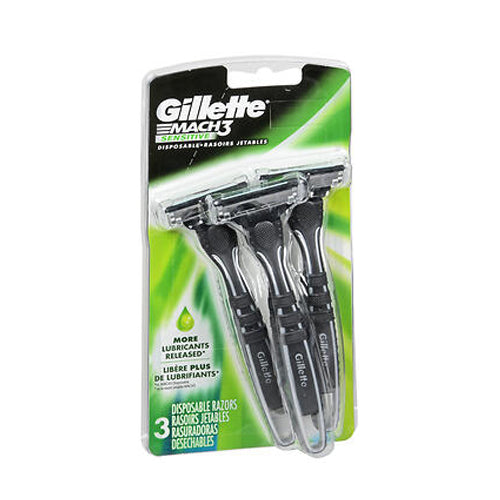 Gillette, Gillette Mach3 Disposable Razors Sensitive, 3 each