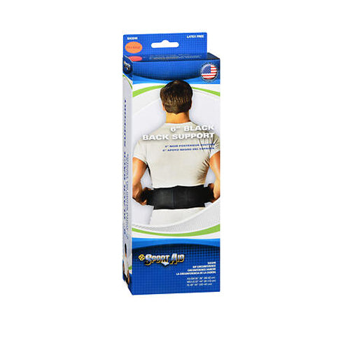 Sport Aid, Sport Aid 6" Back Support Black Ex-Large, 1 Each
